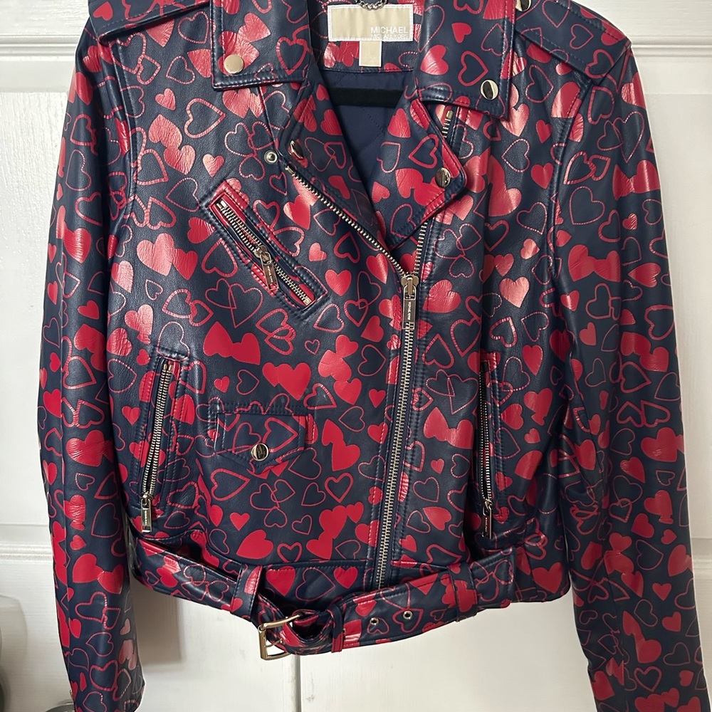 Michael Kors hearted leather jacket - Picture 1 of 4